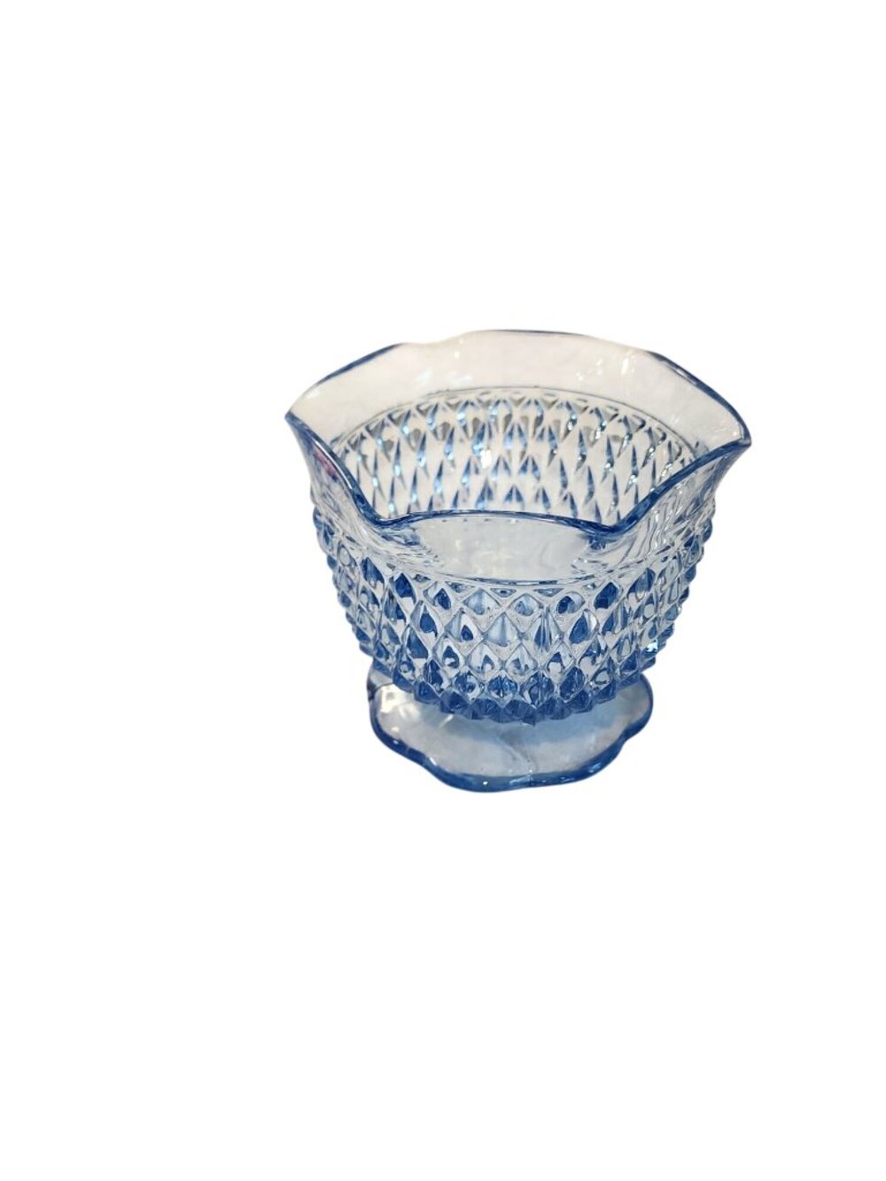 Vintage Indiana Glass Company Mayonnaise or Condiment Bowl Ice Blue 1960's